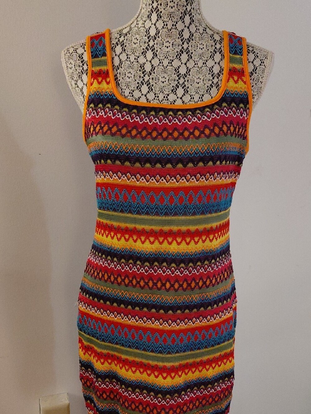 Multicolor Striped Knit Tank Dress - Picture 2 of 7